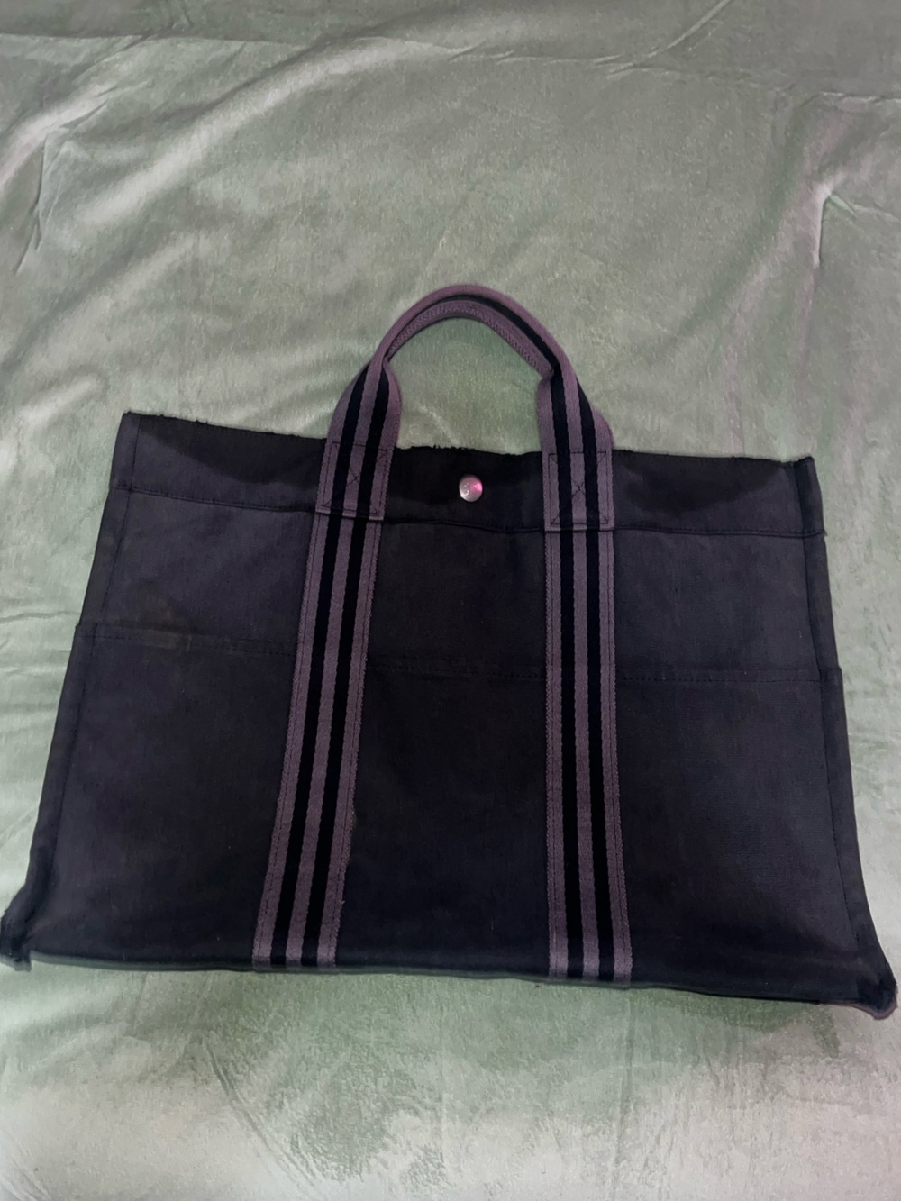 VINTAGE Hermès Fourre-Tout Canvas Tote